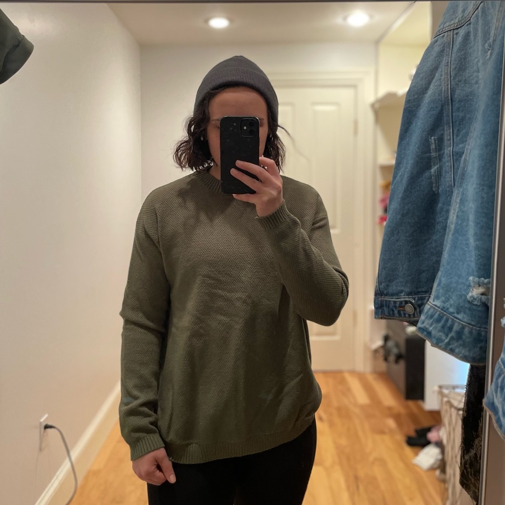 Women's Long Sleeve Oversized Crew Neck Solid Color Knit Pullover Sweater